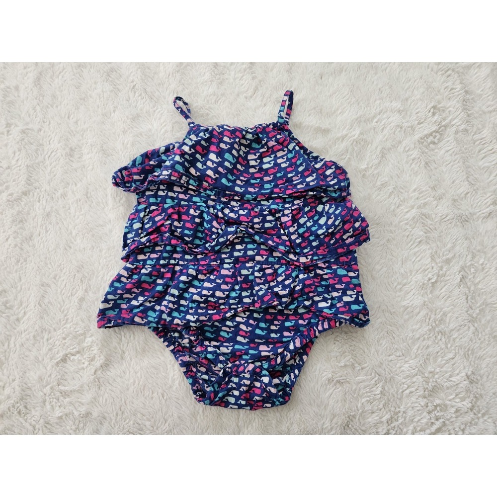 Vineyard Vines for Target Baby Girl Whale Print Ruffle Romper 3-6M